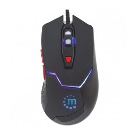 MOUSE OPTICO GAMING USB 6 BOTONES NEGRO C LUZ