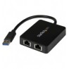TARJETA ETHERNET 2 PUERTOS RJ45 EXTERNA USB 3 0 CON 1X USB A