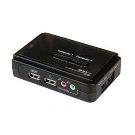 JUEGO KIT CONMUTADOR KVM 2 PUERTOS USB AUDIO VIDEO VGA CABL S