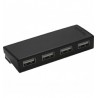 HUB 4 PUERTOS USB 2 0 WINDOWS Y MAC  ALIMENTACION USB  NEGRO