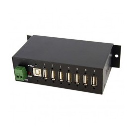 RESISTENTE CONCENTRADOR USB 7 PUERTOS USO INDUSTRIAL MONTAR