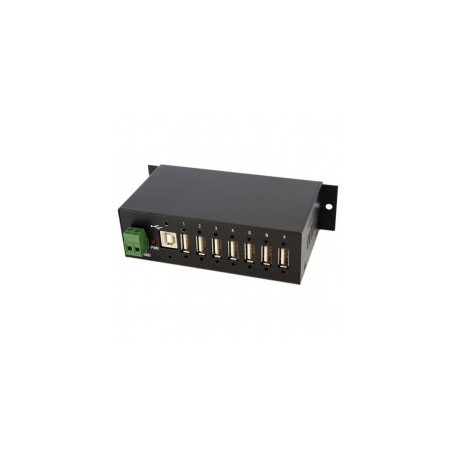 RESISTENTE CONCENTRADOR USB 7 PUERTOS USO INDUSTRIAL MONTAR