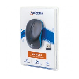 MOUSE RATON SUCCESS OPTICO INALAMBRICO 1000 DPI NEGRO AZUL