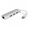 HUB USB 3 0 PORTATIL CON CABLE 3 PUERTOS USB Y RED