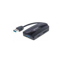 HUB USB V3 0  3 PTOS SIN FUENTE MAS LECTOR TARJETAS