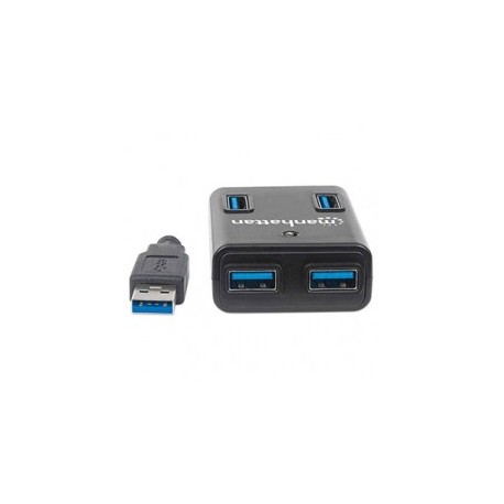 HUB USB 4 PUERTOS VELOCIDAD 3 0 CON FUENTE COLOR NEGRO