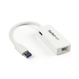 TARJETA ETHERNET 1 PUERTO RJ45 EXTERNA USB 3 0 CON HUB BLANCO