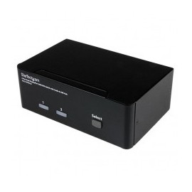 CONMUTADOR SWITCH KVM 2 PUERTOS USB AUDIO DISPLAYPORT DOBLE