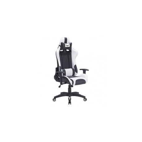 SILLA GAMER MARINE NACEB NEGRO BLANCO INCLINABLE SOPORTE LUMBAR