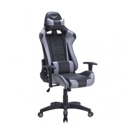 SILLA GAMER SOLDIER NACEB NEGRO GRIS CON SOPORTE LUMBAR-CERVICAL