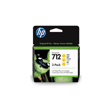 HP 712 AMARILLO 29ML 3-PACK TINTA AMPLIO FORMATO 3ED79A