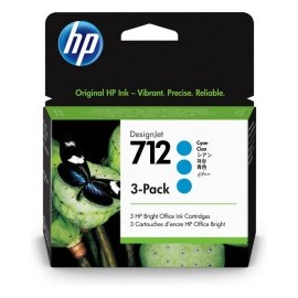 HP 712 CYAN 29ML 3-PACK TINTA AMPLIO FORMATO 3ED77A