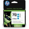 HP 712 CYAN 29ML 3-PACK TINTA AMPLIO FORMATO 3ED77A