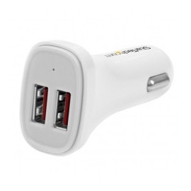 CARGADOR DE COCHE USB DOS PUERTOS 24W 4 8A BLANCO