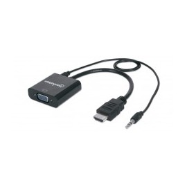 CABLE ADAPTADOR CONVERTIDOR HDMI A VGA   AUDIO 3 5MM 1080P M-H