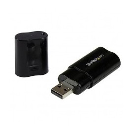 TARJETA DE SONIDO ESTEREO USB EXTERNA ADAPTADOR CONVERSOR NEGR