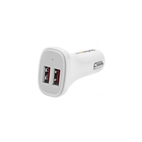 CARGADOR DE COCHE USB DOS PUERTOS 24W 4 8A BLANCO