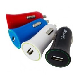 CARGADOR PARA AUTO VORAGO AU-101 AZUL 1 PUERTO USB BLISTER