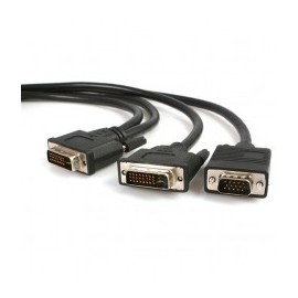 CABLE 1 8M DIVISOR DVI-I MACHO A DVI-D Y VGA HD15 MACHO SPLITTE