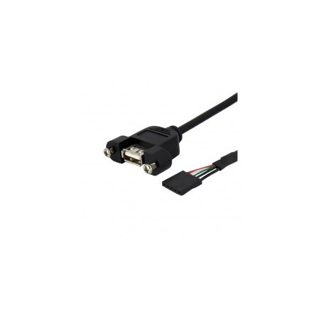 CABLE 91CM USB 2 0 MONTAJE EN PANEL MACHO IDC5 A HEMBRA USBA