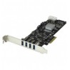 TARJETA PCI EXPRESS 4 PUERTOS USB 3 0 QUADBUS SATA LP4 UASP