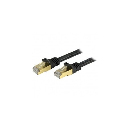 CABLE DE RED ETHERNET CAT6A BLINDADO STP DE 0 9M NEGRO