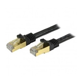 CABLE DE RED ETHERNET CAT6A BLINDADO STP DE 0 3M NEGRO