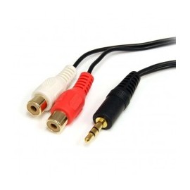 CABLE 1 8M AUDIO ESTEREO MINI JACK 3 5MM MACHO A RCA HEMBRA