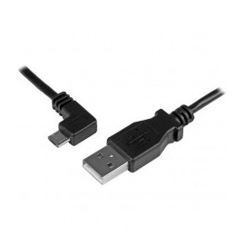 CABLE DE 2 M MICRO USB CONECTOR ACODADO A LA IZQUIERDA