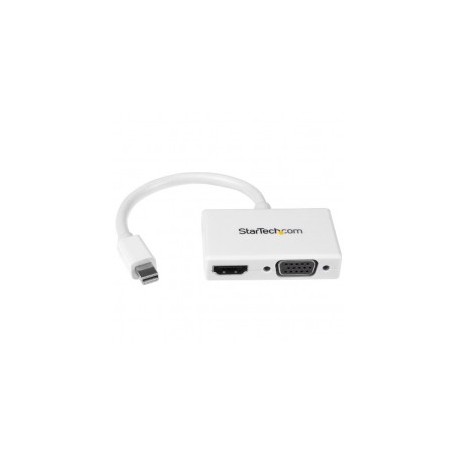 ADAPTADOR CONVERTIDOR MINI DISPLAYPORT A HDMI O VGA BLANCO