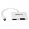 ADAPTADOR CONVERTIDOR MINI DISPLAYPORT A HDMI O VGA BLANCO