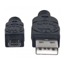 CABLE USB V2 A-MICRO B  BOLSA PVC 1 0M NEGRO